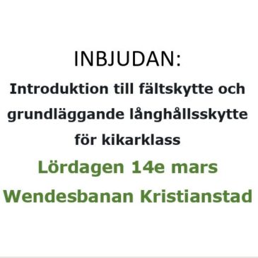 Inbjudan: Grundkurs i kikarfält 14 mars -20